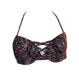 Hollister Strappy Pink Black Bikini Top 34A